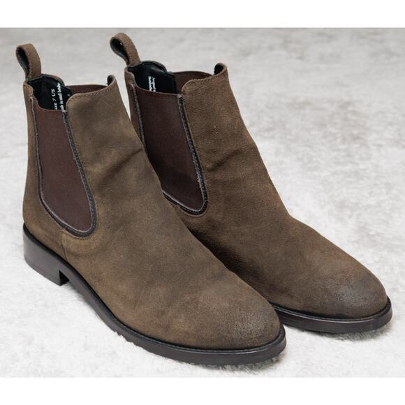 Thursday Boot Company Duchess Dark Olive Suede Chelsea Boots Womens Size 7 - Picture 1 of 16